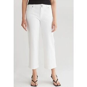KUT from the Kloth Women's Lucy High Waist Wide Leg Jeans Optic White Size 6 EUC